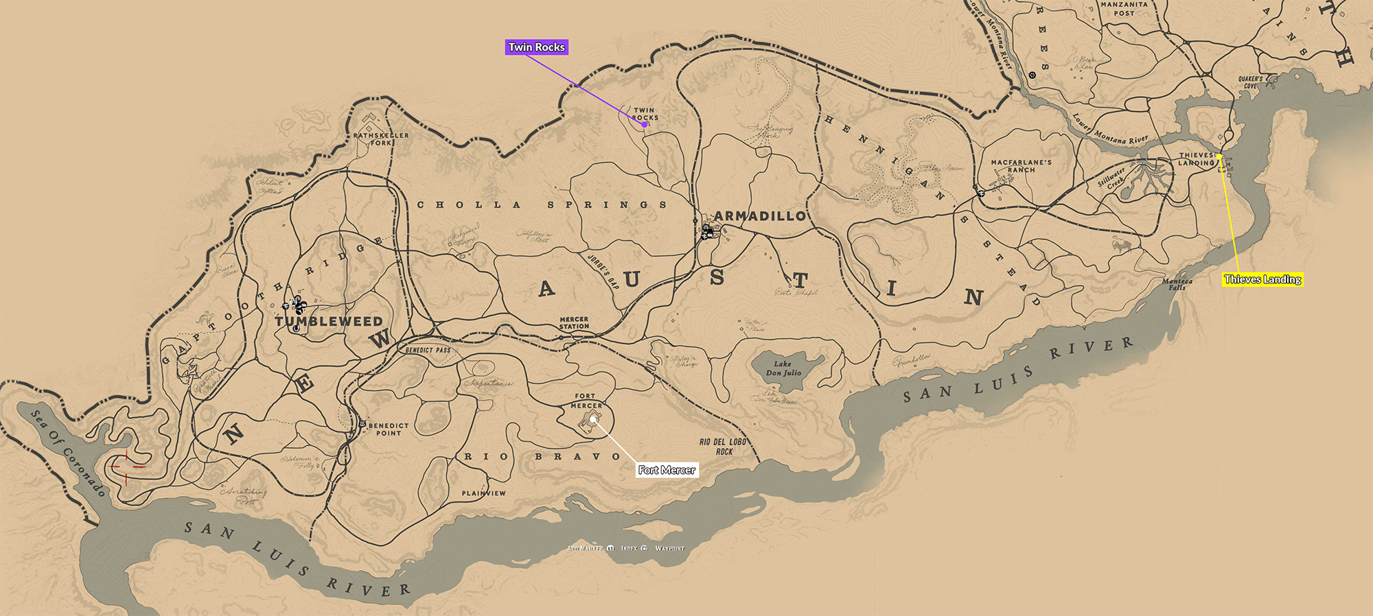 Red Dead Redemption 2 Mapa kryjówki Gangów #2