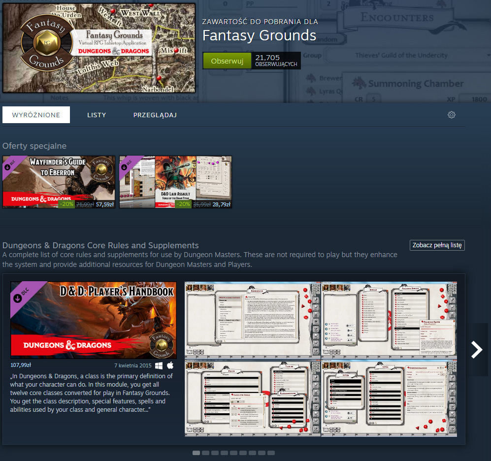 Steam Fantasy Grounds DLC page