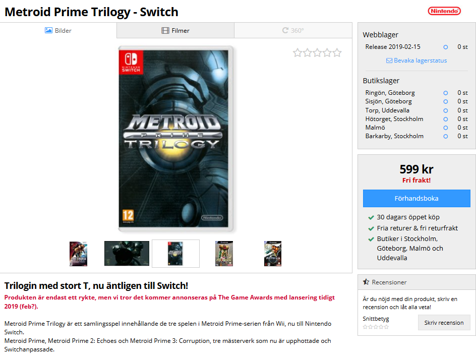 Metroid Prime Trilogy Switch sklep