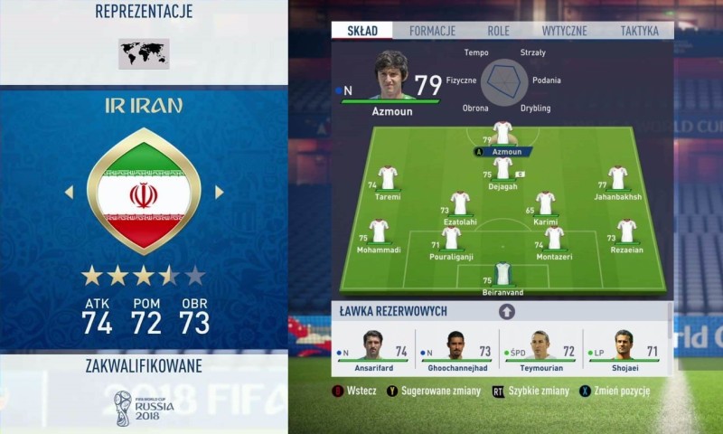 Iran w FIFA 18 World Cup Russia 2018