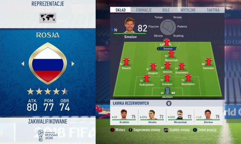 Rosja w FIFA 18 World Cup Russia 2018